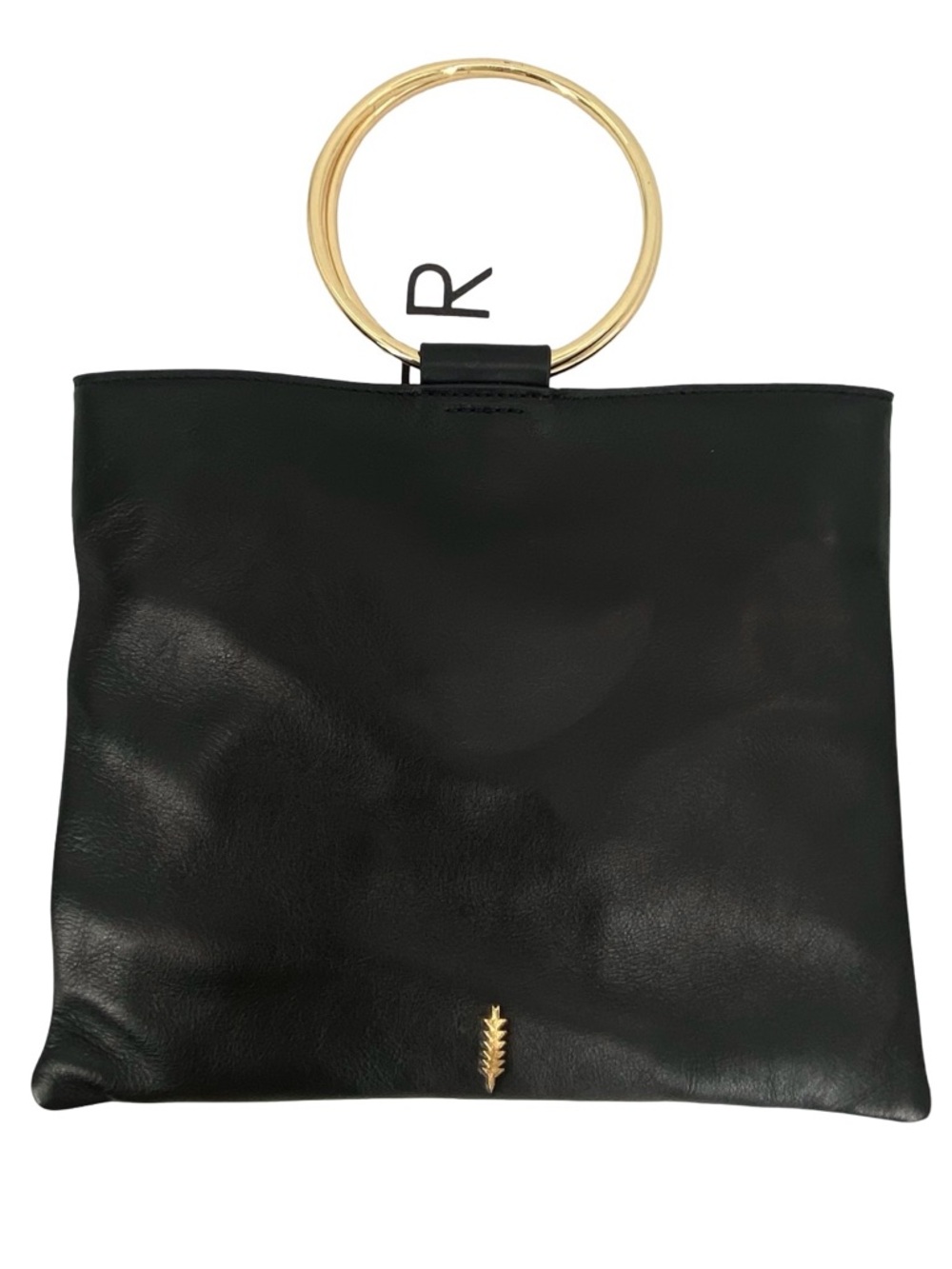 Thacker Le Pouch Ring Bag Black Leather Purse Convertible Crossbody